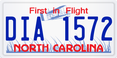 NC license plate DIA1572