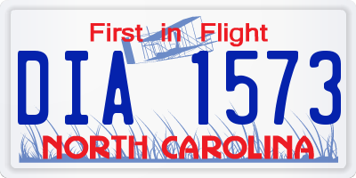 NC license plate DIA1573