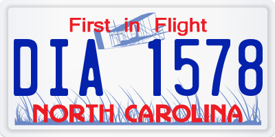 NC license plate DIA1578