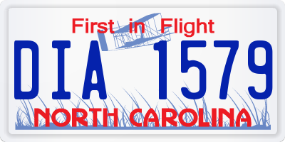 NC license plate DIA1579