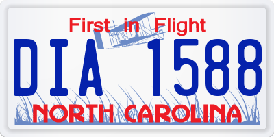 NC license plate DIA1588