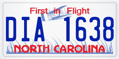 NC license plate DIA1638