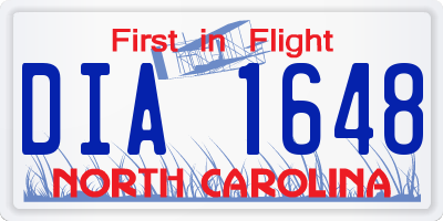 NC license plate DIA1648