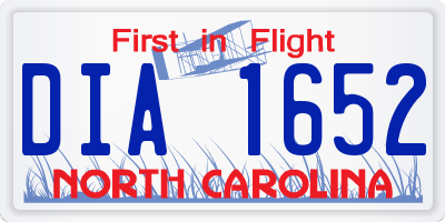 NC license plate DIA1652