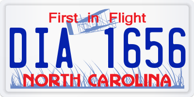 NC license plate DIA1656