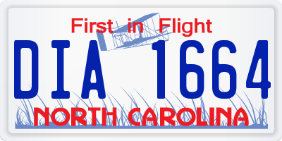 NC license plate DIA1664