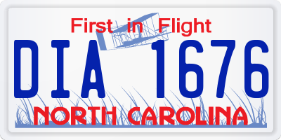 NC license plate DIA1676