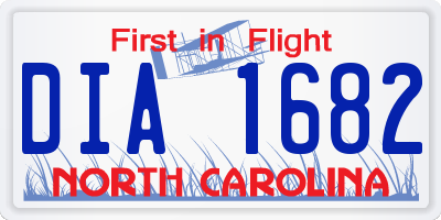 NC license plate DIA1682