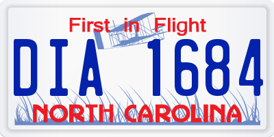NC license plate DIA1684