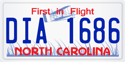 NC license plate DIA1686