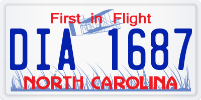 NC license plate DIA1687