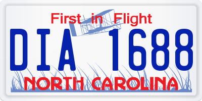 NC license plate DIA1688