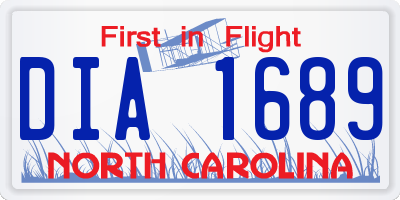 NC license plate DIA1689