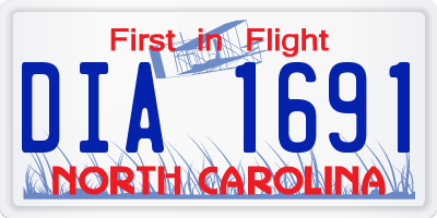 NC license plate DIA1691