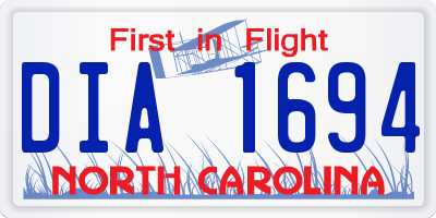 NC license plate DIA1694