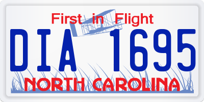 NC license plate DIA1695