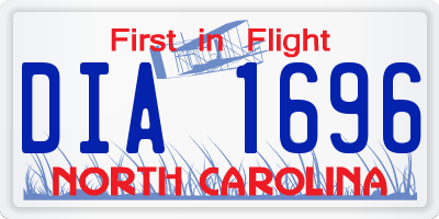 NC license plate DIA1696