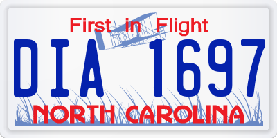NC license plate DIA1697