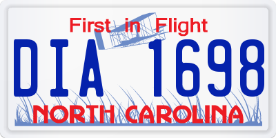 NC license plate DIA1698