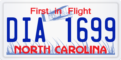 NC license plate DIA1699