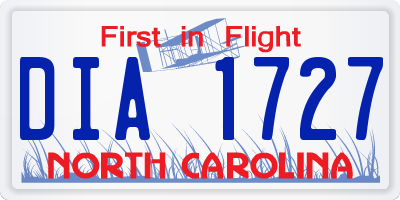 NC license plate DIA1727