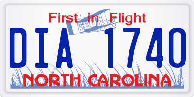 NC license plate DIA1740