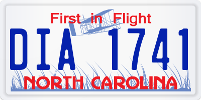 NC license plate DIA1741