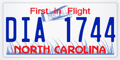 NC license plate DIA1744