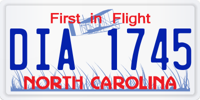 NC license plate DIA1745