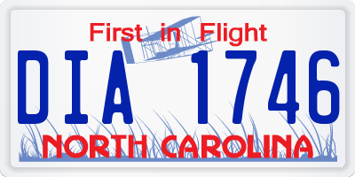NC license plate DIA1746