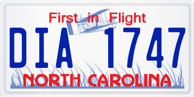 NC license plate DIA1747