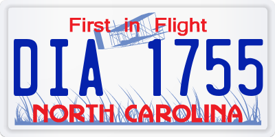 NC license plate DIA1755