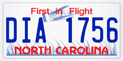 NC license plate DIA1756