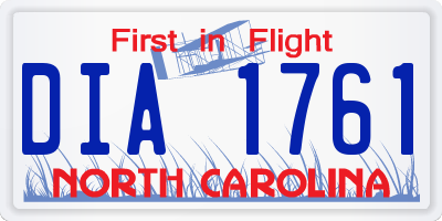 NC license plate DIA1761