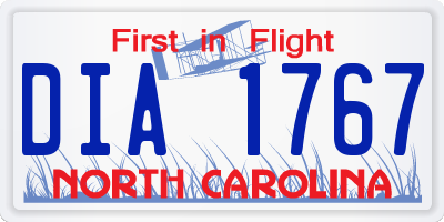 NC license plate DIA1767