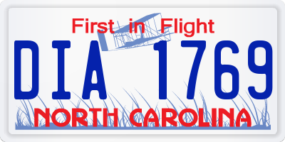NC license plate DIA1769