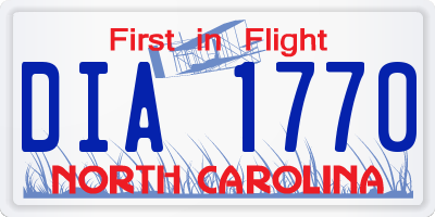 NC license plate DIA1770