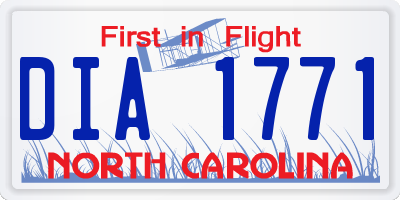 NC license plate DIA1771
