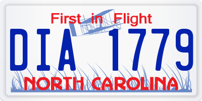NC license plate DIA1779