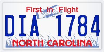 NC license plate DIA1784