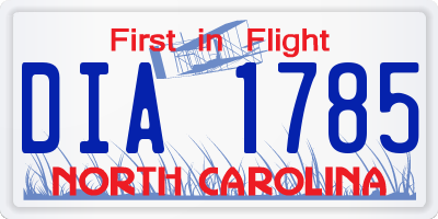 NC license plate DIA1785