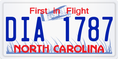 NC license plate DIA1787