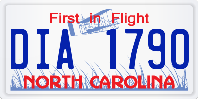 NC license plate DIA1790