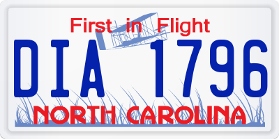 NC license plate DIA1796