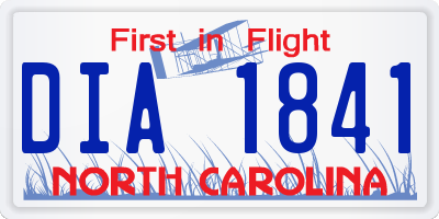 NC license plate DIA1841