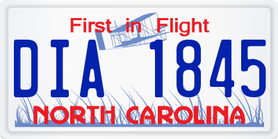 NC license plate DIA1845