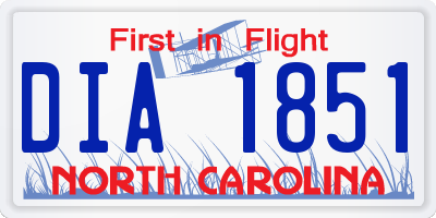 NC license plate DIA1851