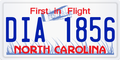 NC license plate DIA1856
