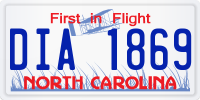 NC license plate DIA1869