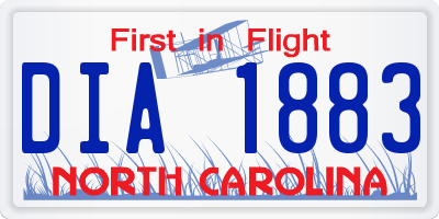 NC license plate DIA1883